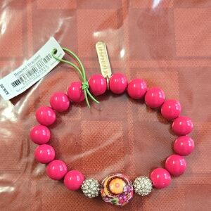 Vera Bradley Vibrant Pink Beaded Bracelet